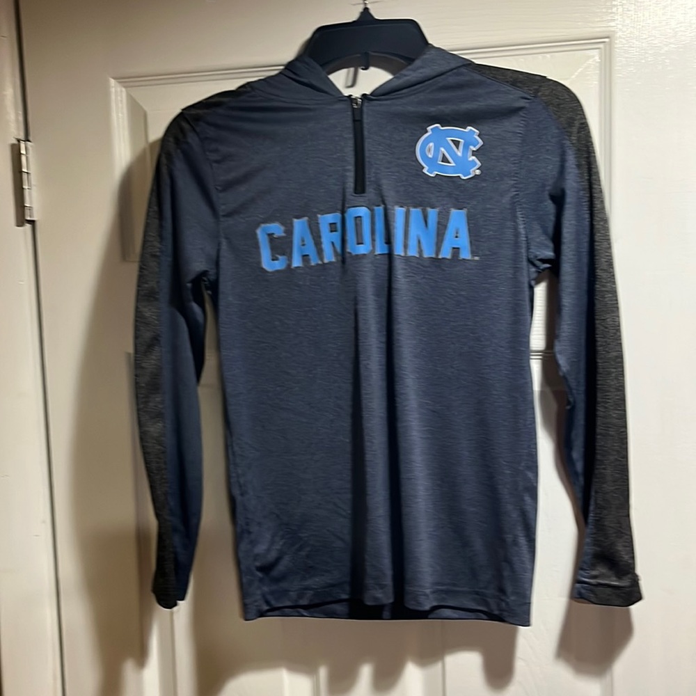 Colosseum North Carolina 1/4 Zip Sz Youth Med ( 12-14) Two Toned Gry/Blue/BBlue